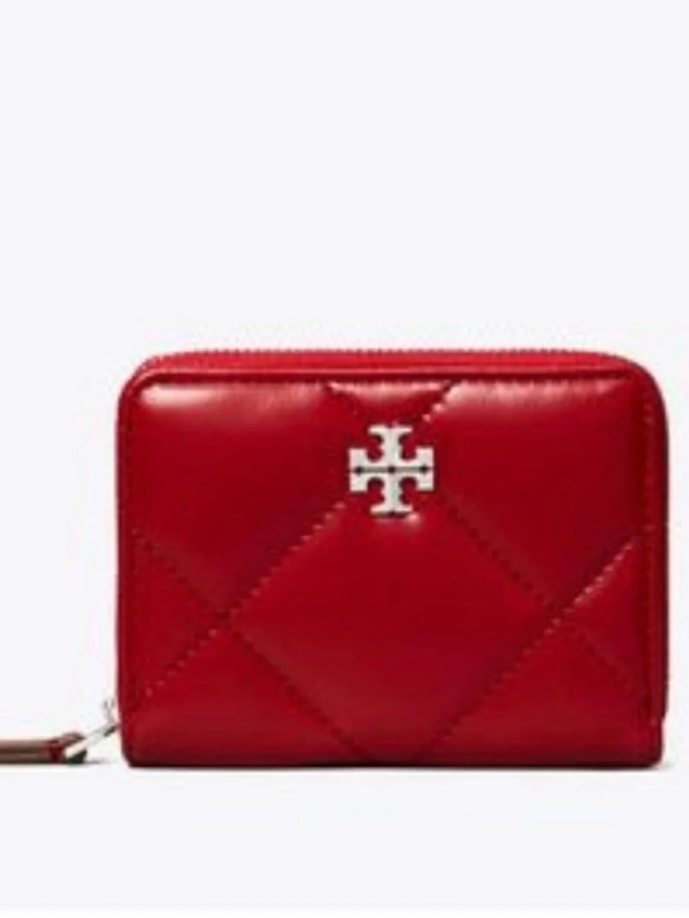 ▪️NWT Tory Burch Tory Burch  Kira Diamond Quilt Zip-Around Wallet in Red